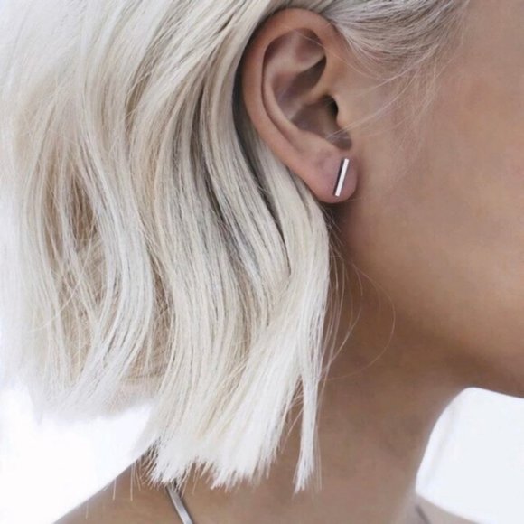 Urban Outfitters Jewelry - Dainty Bar Earrings (Silver)